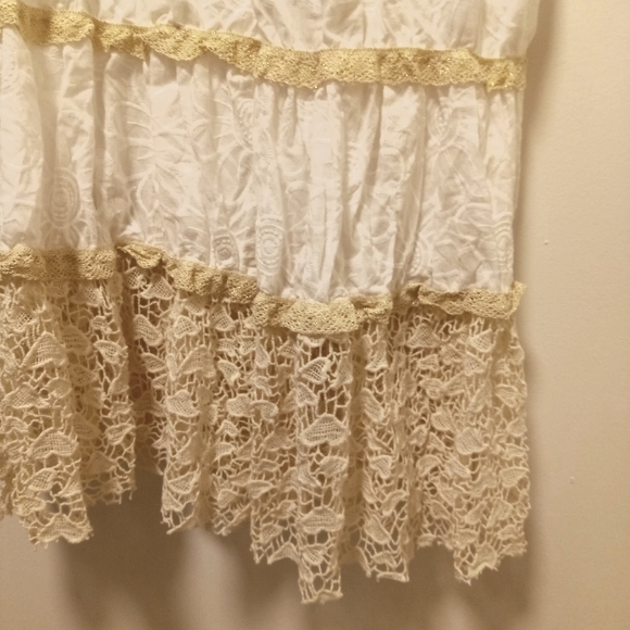 White Lace Cutout Embroidered Sleeveless Maxi Dress w/ Tassels made in Italy - Picture 10 of 14